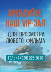 Арендуйте для просмотра фильма один из двух наших VIP-залов за 15 000 рублей 